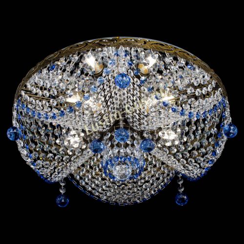 Люстра Виктория Синяя под бронзу в Самаре Гусь Хрустальный