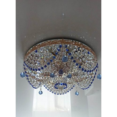 Люстра Виктория Синяя в Самаре Гусь Хрустальный