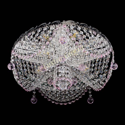 Люстра Виктория розовая в Самаре Гусь Хрустальный