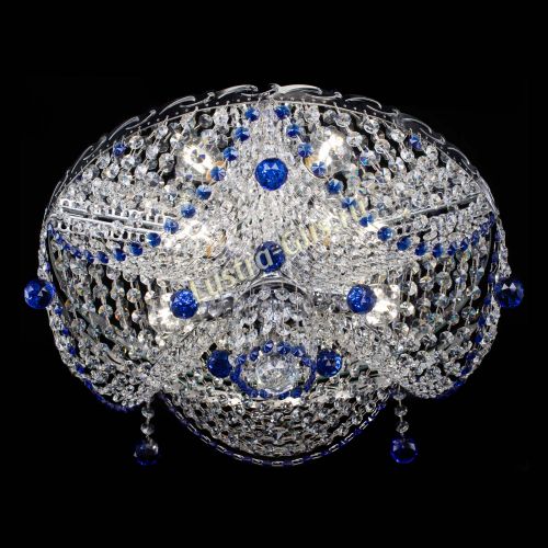 Люстра Виктория Синяя в Самаре Гусь Хрустальный