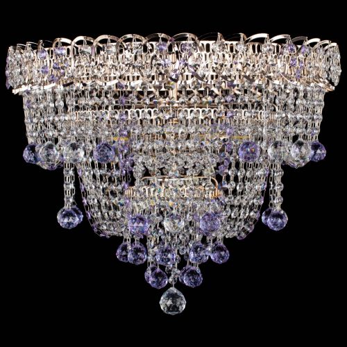 Люстра Водопад Софья фиолетовая в Самаре Гусь Хрустальный
