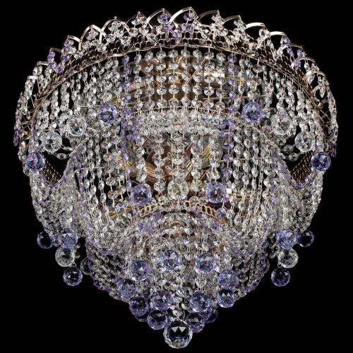 Люстра Водопад Софья фиолетовая в Самаре Гусь Хрустальный