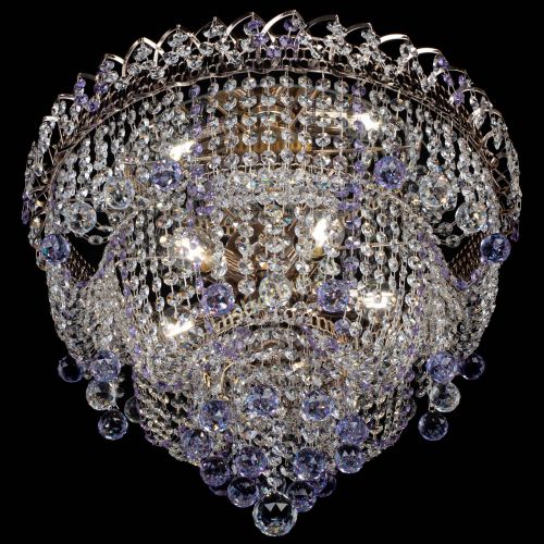 Люстра Водопад Софья фиолетовая в Самаре Гусь Хрустальный