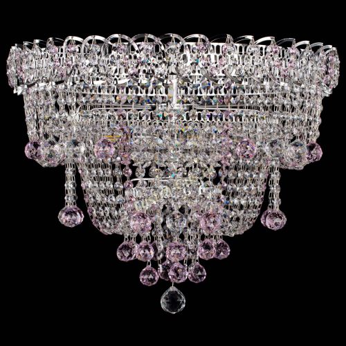 Люстра Водопад Софья розовая в Самаре Гусь Хрустальный