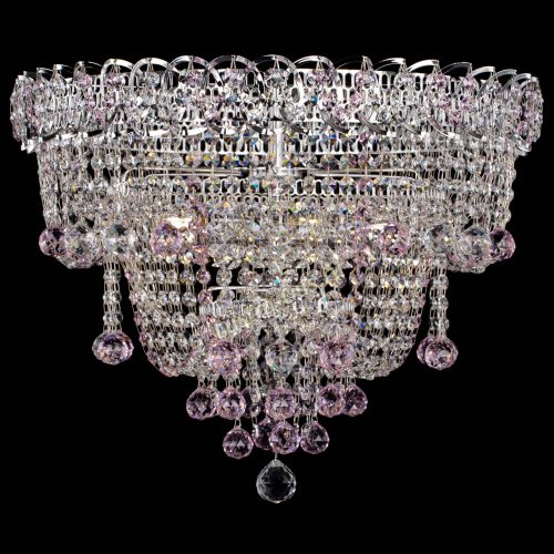 Люстра Водопад Софья розовая в Самаре Гусь Хрустальный