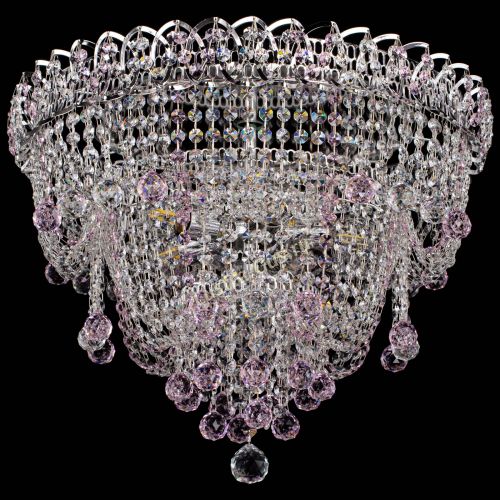 Люстра Водопад Софья розовая в Самаре Гусь Хрустальный