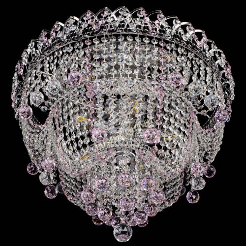 Люстра Водопад Софья розовая в Самаре Гусь Хрустальный