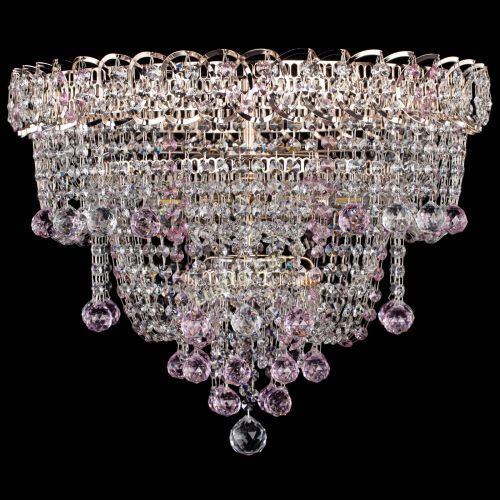 Люстра Водопад Софья розовая в Самаре Гусь Хрустальный