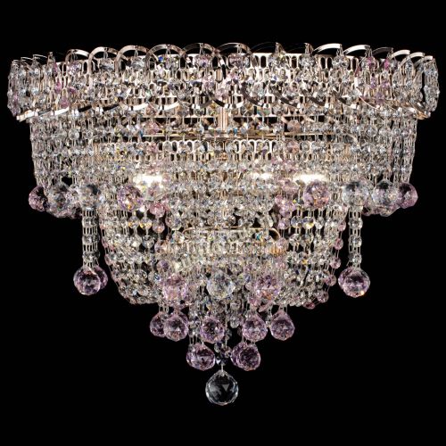 Люстра Водопад Софья розовая в Самаре Гусь Хрустальный