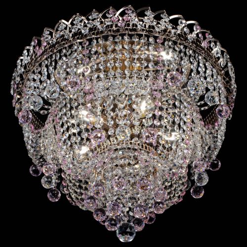 Люстра Водопад Софья розовая в Самаре Гусь Хрустальный