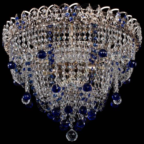 Люстра Водопад Софья синяя в Самаре Гусь Хрустальный