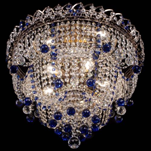 Люстра Водопад Софья синяя в Самаре Гусь Хрустальный