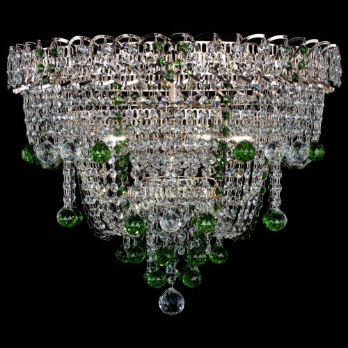 Люстра Водопад Софья зеленая в Самаре Гусь Хрустальный
