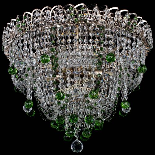 Люстра Водопад Софья зеленая в Самаре Гусь Хрустальный