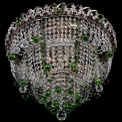 Люстра Водопад Софья зеленая в Самаре Гусь Хрустальный