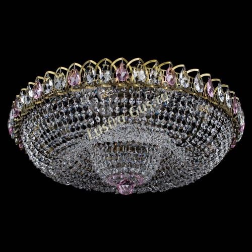 Люстра Водоворот Купол под бронзу Розовый в Самаре Гусь Хрустальный