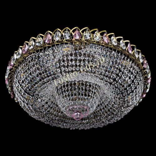 Люстра Водоворот Купол под бронзу Розовый в Самаре Гусь Хрустальный