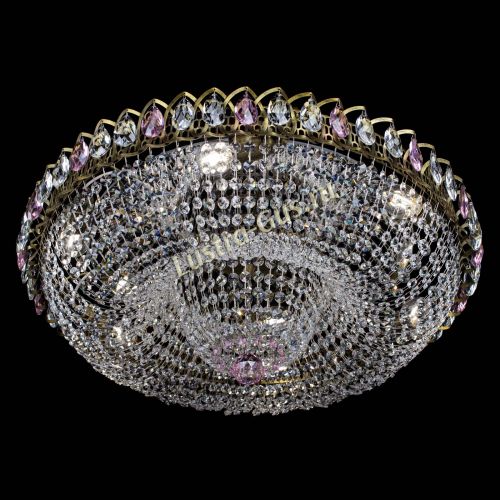 Люстра Водоворот Купол под бронзу Розовый в Самаре Гусь Хрустальный