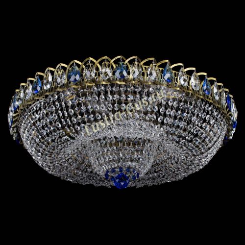 Люстра Водоворот Купол под бронзу Синий в Самаре Гусь Хрустальный