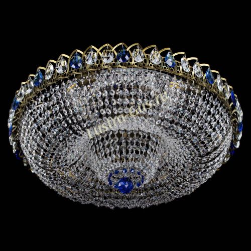 Люстра Водоворот Купол под бронзу Синий в Самаре Гусь Хрустальный