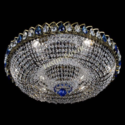 Люстра Водоворот Купол под бронзу Синий в Самаре Гусь Хрустальный