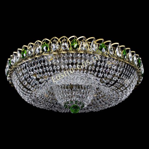 Люстра Водоворот Купол под бронзу Зеленый в Самаре Гусь Хрустальный