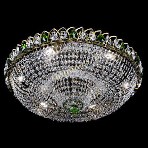 Люстра Водоворот Купол под бронзу Зеленый в Самаре Гусь Хрустальный