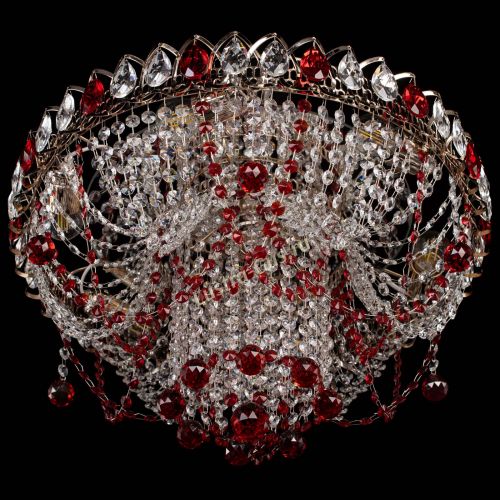 Люстра Водоворот Ольга шар красная в Самаре Гусь Хрустальный