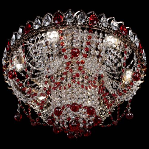 Люстра Водоворот Ольга шар красная в Самаре Гусь Хрустальный