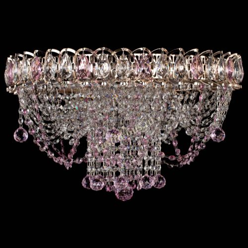 Люстра Водоворот Ольга шар розовая в Самаре Гусь Хрустальный