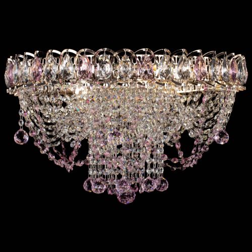 Люстра Водоворот Ольга шар розовая в Самаре Гусь Хрустальный