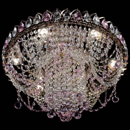 Люстра Водоворот Ольга шар розовая в Самаре Гусь Хрустальный