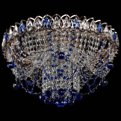 Люстра Водоворот Ольга шар синяя в Самаре Гусь Хрустальный