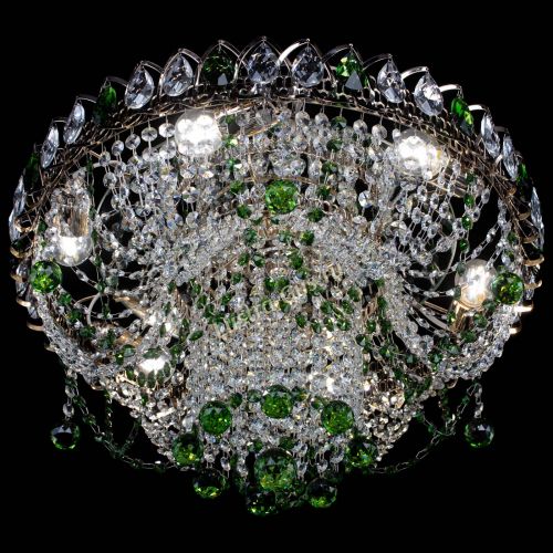 Люстра Водоворот Ольга шар зеленая в Самаре Гусь Хрустальный