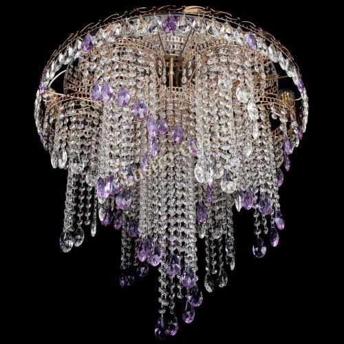 Люстра Вьюга фиолетовая в Самаре Гусь Хрустальный