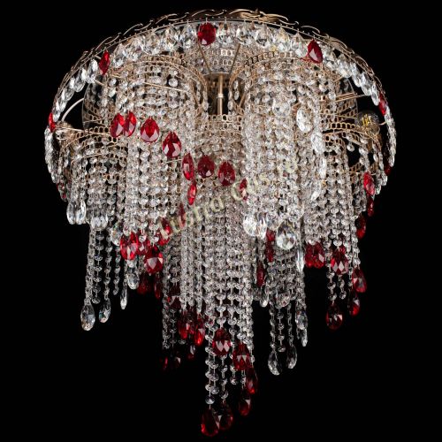 Люстра Вьюга красная в Самаре Гусь Хрустальный