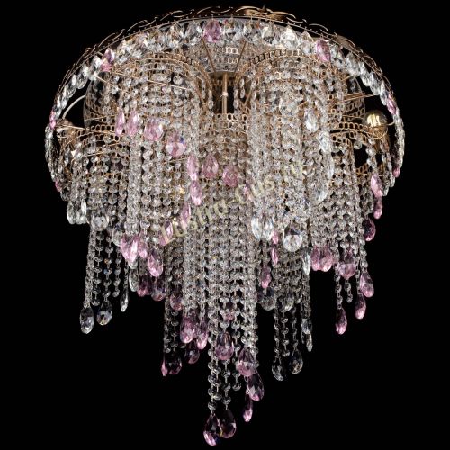 Люстра Вьюга розовая в Самаре Гусь Хрустальный