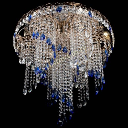 Люстра Вьюга синяя в Самаре Гусь Хрустальный