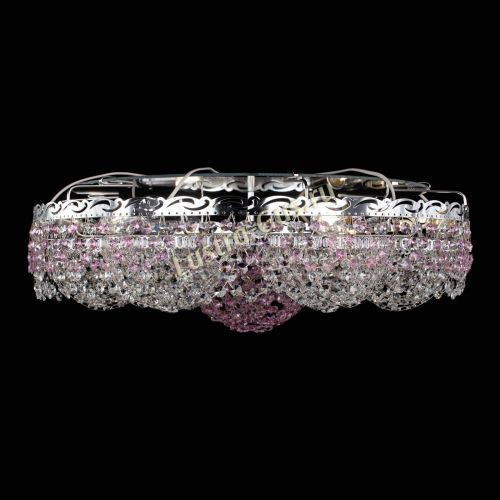 Люстра Вьюга №3 розовая в Самаре Гусь Хрустальный