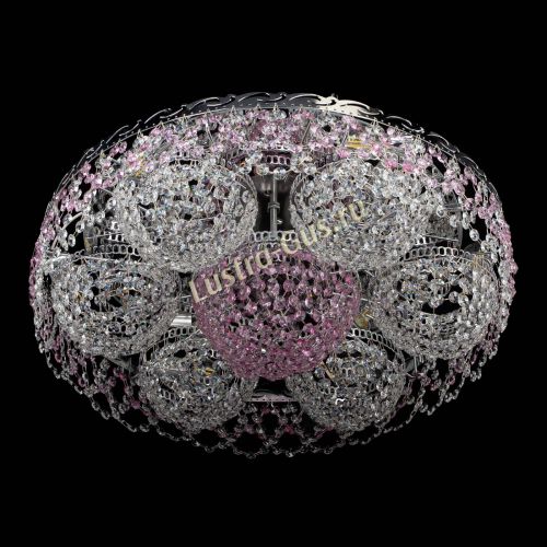 Люстра Вьюга №3 розовая в Самаре Гусь Хрустальный