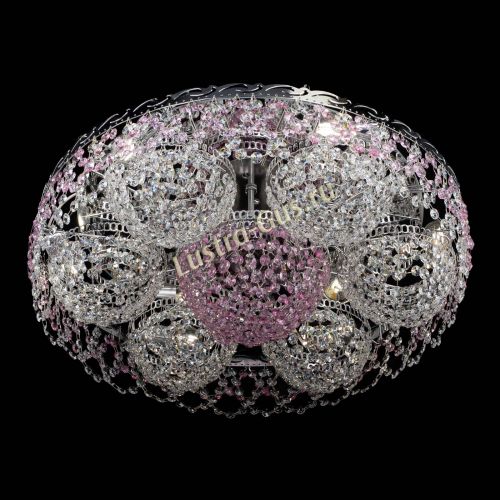 Люстра Вьюга №3 розовая в Самаре Гусь Хрустальный