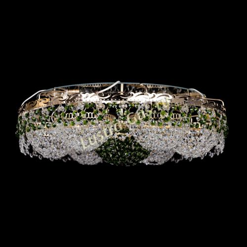 Люстра Вьюга №3 зеленая в Самаре Гусь Хрустальный