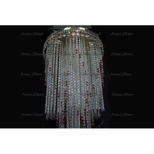 Люстра Вьюга длинная красная в Самаре Гусь Хрустальный