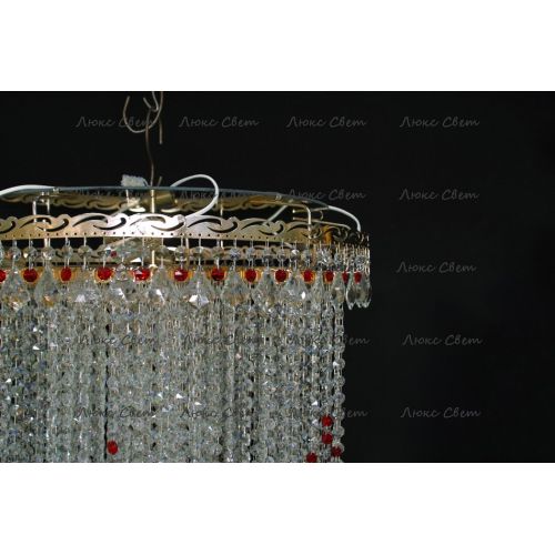 Люстра Вьюга длинная красная в Самаре Гусь Хрустальный