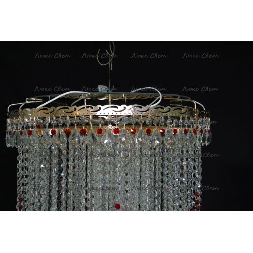 Люстра Вьюга длинная красная в Самаре Гусь Хрустальный