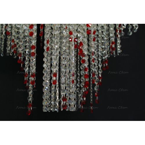 Люстра Вьюга длинная красная в Самаре Гусь Хрустальный