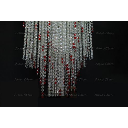 Люстра Вьюга длинная красная в Самаре Гусь Хрустальный