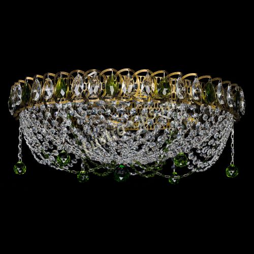 Люстра Жасмин №1 под бронзу зеленая в Самаре Гусь Хрустальный