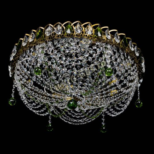 Люстра Жасмин №1 под бронзу зеленая в Самаре Гусь Хрустальный