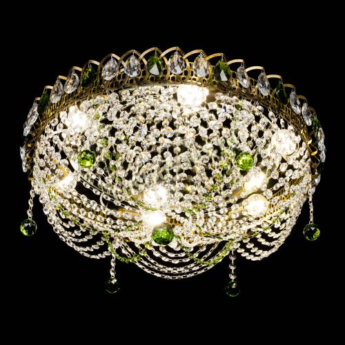 Люстра Жасмин №1 под бронзу зеленая в Самаре Гусь Хрустальный